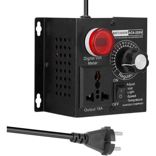 Ac 220V 10A 4000W Compact Controller Variable Tension Vitesse Portable Temperature Lumiere Tension Adjuatable Dimmer