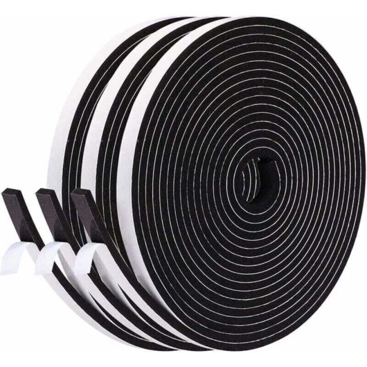 Adhesive Foam Window Insulation Seal, Antioxidant Rubber Entrance Door Seal, 6mm x 3mm, 15M total, Multi-Purpose Soundproof Windproof Seal, Prevents