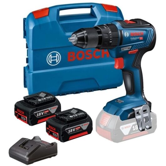 Bosch GSB 18V-55 Professional Combi Drill 18V 2 x 5.0Ah Li-ion
