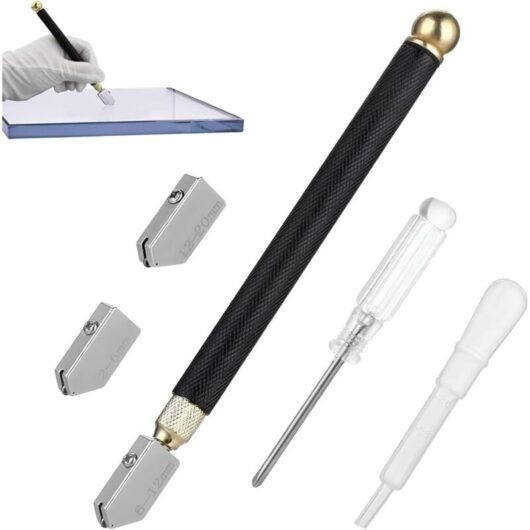 CCYKXA Professional Glass Cutter 2-20 mm, Diamond Glass Cutter with Carbide Tip, Handheld Diamond Glass Cutter with Automatic Oil Feed, Cutting Tool