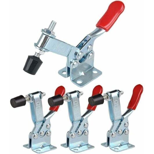 Clamp -GH-201-B - Set of 4 vertical toggle clamps with horizontal base - Capacity 90 kg -..