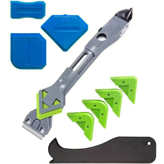 Csparkv - Silicone Removal Tool, Silicone Caulking Tools, 5 in 1 Sealant Removal Tools (Stainless Steel) Scraper, Caulking Finishing Tools, Suitable
