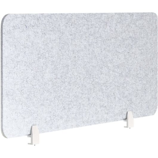 Desk Screen Grey PET Board Fabric Cover 120 x 50 cm Acoustic Screen Modular Mounting Clamps Home Office SPLIT