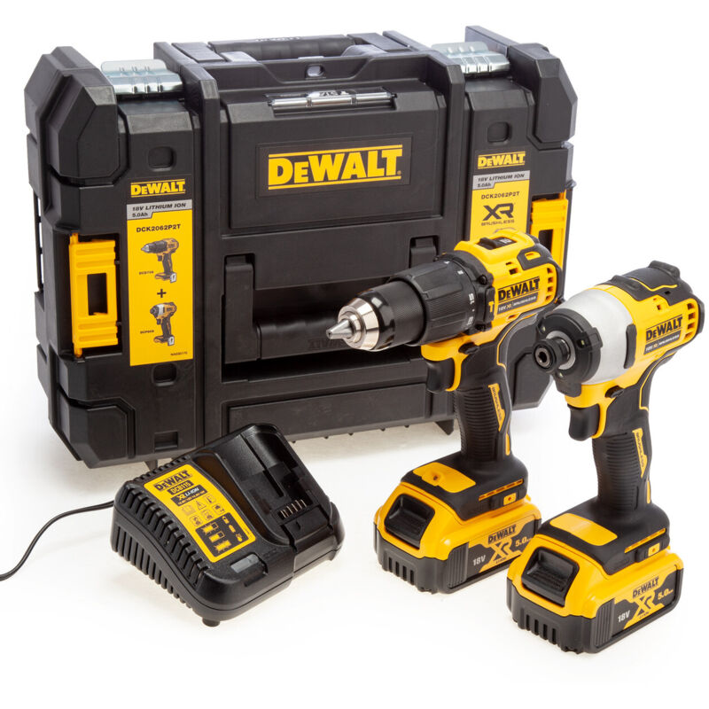 Dewalt - DCK2062P2T 18V xr Brushless Compact Twin Pack (DCD709 & DCF809) - 2 x 5Ah