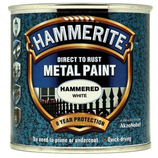 Direct to Rust Hammered Finish Metal Paint White 250ml
