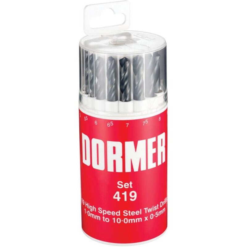 Dormer - A191 NO.419 (19 Piece) Jobber Drill Set Plastic Cont