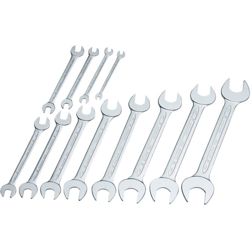 Draper 01276 Long Metric Open-End Spanner Set (12 Pieces) - Durable Professional-Grade Hand Tools