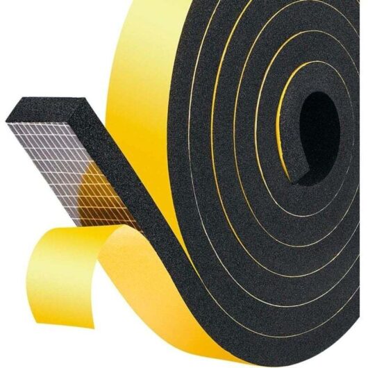 Flexible Rubber Sealing Strip, Self-Adhesive Soundproofing Tape, 25mm x 10mm x 2M, for Doors, Windows, Air Conditioners, Draft Stoppers,