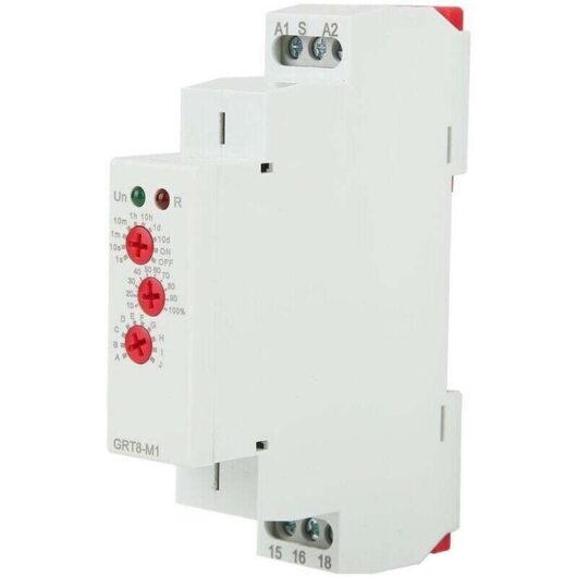 GRT8-M1 time delay relay with 10 functions, 35mm DIN rail mounting, AC/DC 12V-240V 50-60Hz