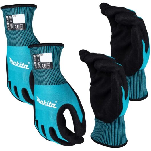 Gloves Fitknit Cut Level 1 Nitrile Coated Dipped Breathable 2 Pairs Large - Makita
