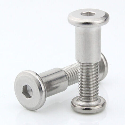 Hexagonal Fixing Bolts Furniture Connection Screws M6 x 35MM Threaded Cabinet Connector, 10 Pcs