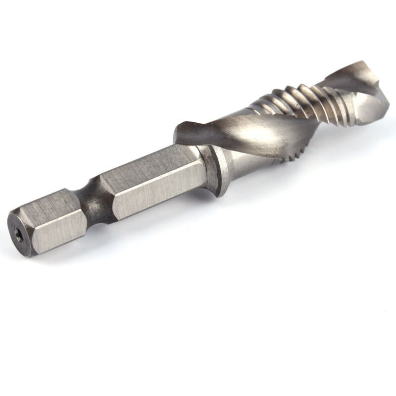 M10 Tapping Drill Bit, 1/4" HSS Hex Shank Drill Bit for Tapping in Wood, Plastic and Aluminum, M10 Combination Drill Bit and Tap Bit