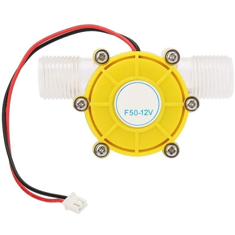 Micro-Hydro DC Water Turbine Generator, Hydraulic Power Generator, Micro Generator F50, Micro-hydro DC Water Flow Pump, Turbine (F50 12V Yellow