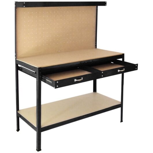 Monster-shop - Workbench With Pegboard And Drawer In Black