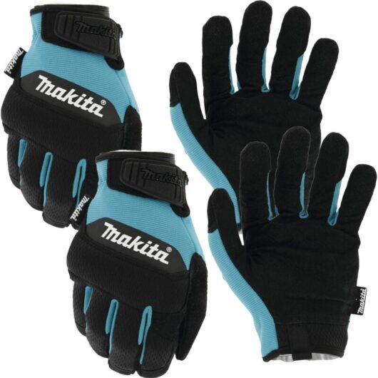 P-84595 Palm Performance Gloves Medium 2x Pair - Durahide Leather EN388 - Makita