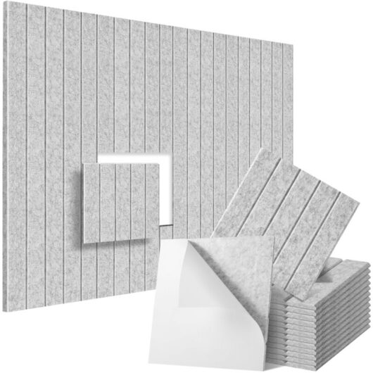 Pack of 12 High-Density Decorative Acoustic Panels, Self-Adhesive Soundproofing Panels 30301cm for Walls
