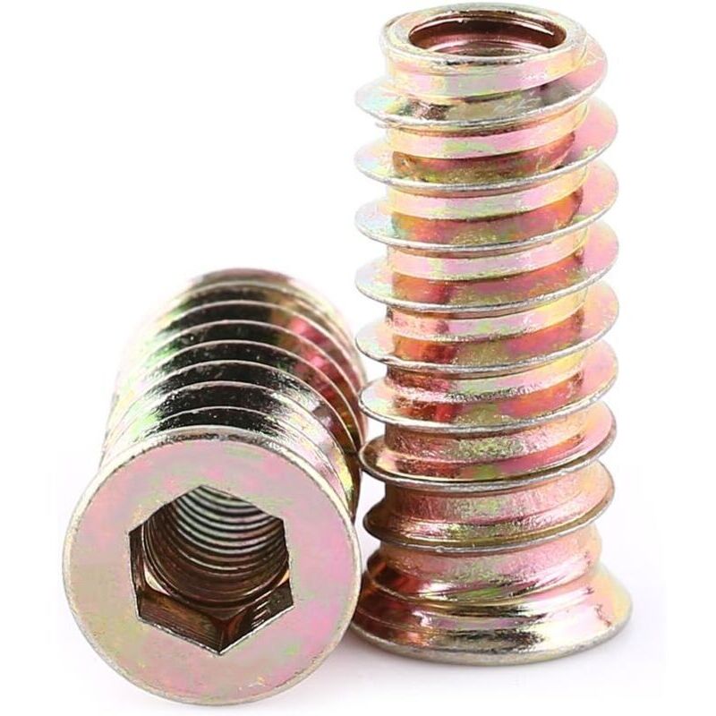 Pack of 20 M6/M8/M10 Zinc Alloy Threaded Hex Nuts, Zinc Alloy Insert Nuts Assortment (M1025mm)