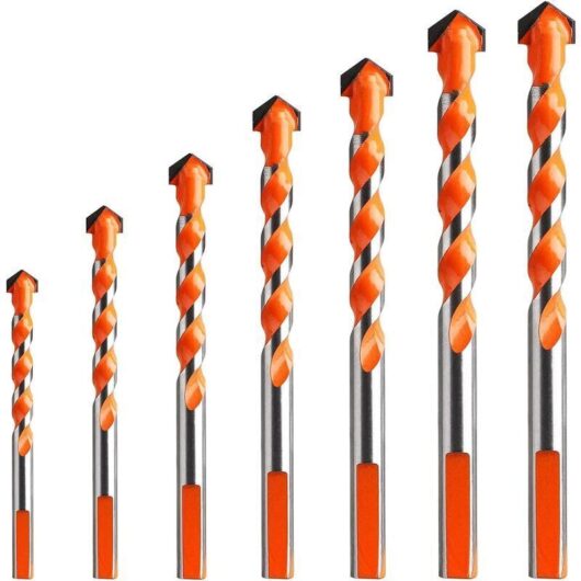 Piece Carbide Masonry Drill Bit Set, Triangle Metal Drill Bits for Various Materials Such as Tile, Concrete, Brick, Glass, Plastic, Marble, Mirrors,