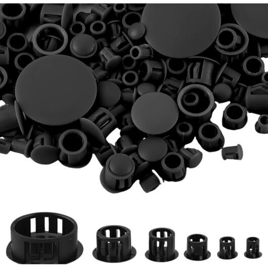 Plastic Hole Plug, 5/6/8/10/13/25mm Screw Covers for Drilling Holes, Snap-on Locking Caps for Chairs, Cabinets, Furniture, Home, Kitchen (155PCS,