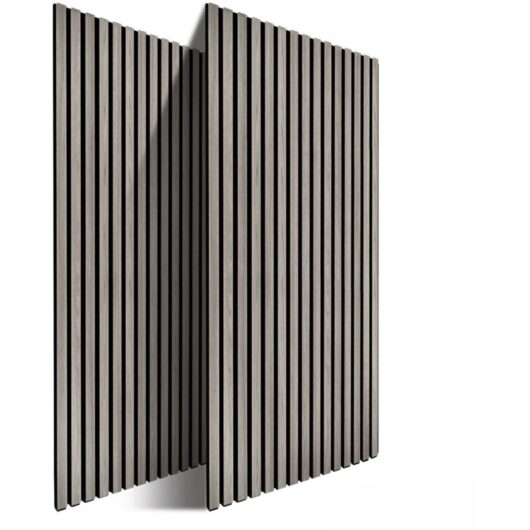 Relaxdays acoustic panels, set of 2, 120 x 60 cm, sound-absorbing wall panels, oak veneer, dark grey