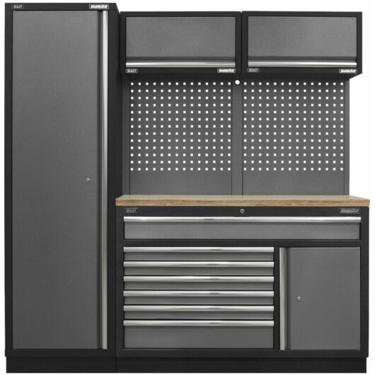 Sealey - APMSSTACK09W Superline PRO® Storage System with Pressed Wood Worktop 1.96m