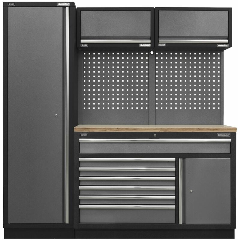 Sealey - APMSSTACK09W Superline PRO® Storage System with Pressed Wood Worktop 1.96m