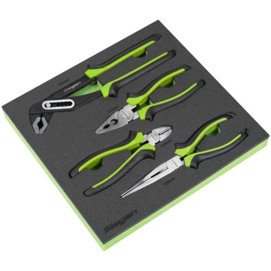 Sealey S01298 Siegen Comfort Grip Pliers Set 4pc
