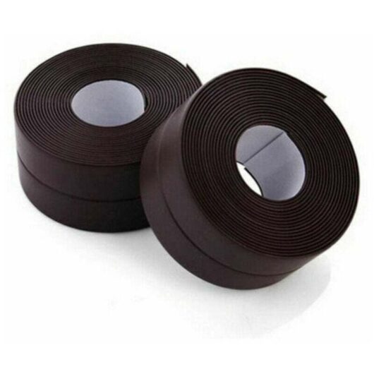 Sealing roll, 2 rolls of self-adhesive waterproof sealing tape, PVC adhesive tape for wall sealing, shower, toilet, kitchen, bathroom (brown)