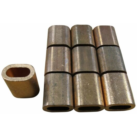 Securefix Direct - 3MM, Oval Section, Copper Ferrules / Sleeves For Stainless Wire Rope, qty - 10