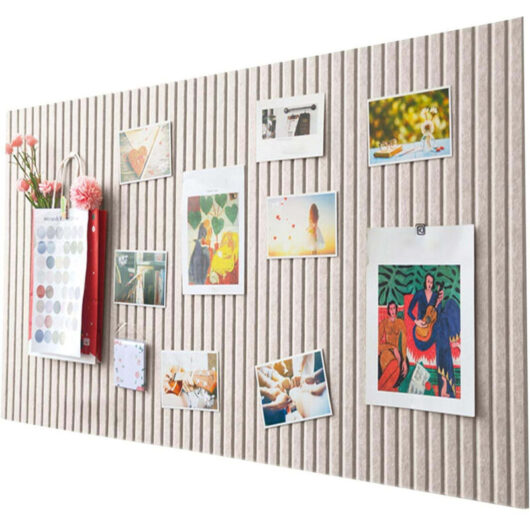 Self-adhesive photo wall panels, felt and cork decorative board, wall board, acoustic board, for home & office, 40×60cm, ivory