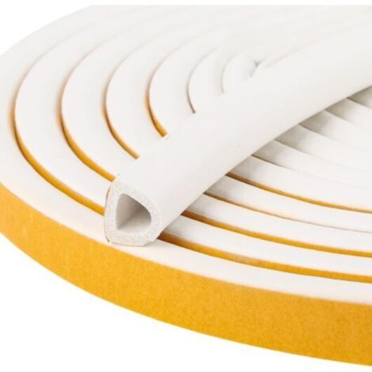 Self-adhesive sealing strip for wooden doors and anti-collision strip, 6 meters/roll, white, 14x12mm, D type