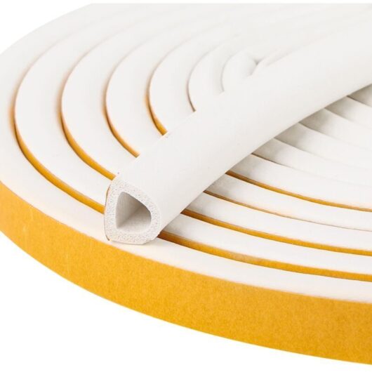 Self-adhesive sealing strip for wooden doors and anti-collision strip, 6 meters/roll, white, 14x12mm, type D