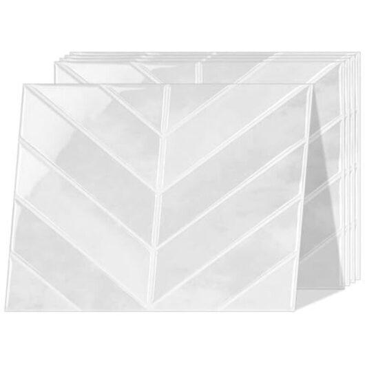 Self-adhesive tiles, 2.5mm thick chevron adhesive tiles, waterproof adhesive tiles for kitchen and bathroom, 32 x 25 cm, 5 pieces/pack