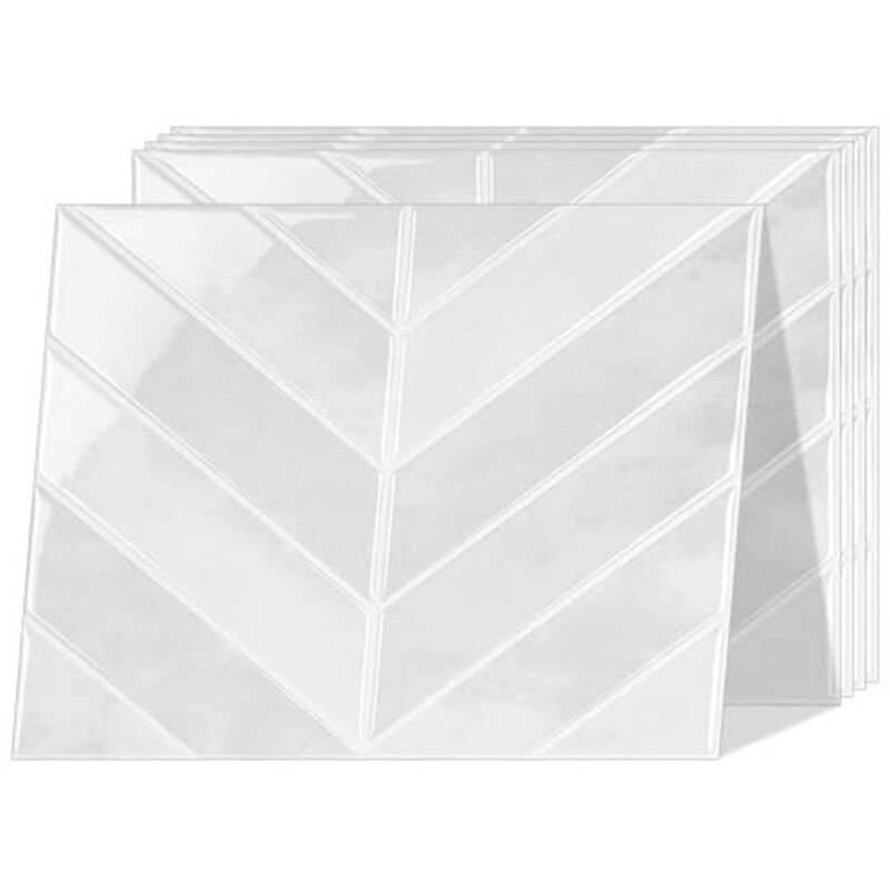 Self-adhesive tiles, 2.5mm thick chevron adhesive tiles, waterproof adhesive tiles for kitchen and bathroom, 32 x 25 cm, 5 pieces/pack