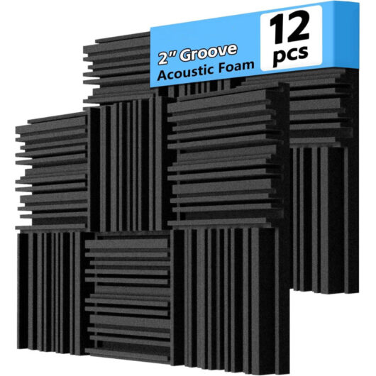 Set of 12 Acoustic Panels 30×30×5 cm - Dense Foam for Walls and Ceilings, Professional Soundproofing, Studio, Office, Music Room