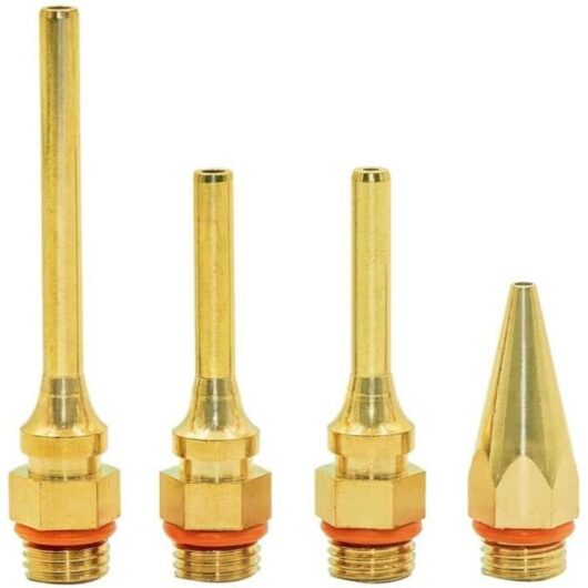 Set of 4 Power Fine Tip Glue Guns with Copper Nozzle Set for Hot Glue Guns - Copper Nozzles for Full Size Dual Temperature Fuse Glue Guns.