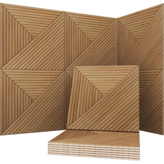 Set of 6 Acoustic Panels 30×30 cm - Decorative Sound-Absorbing Foam for Walls, Office, Living Room and Studio, Reduces Echo and Reverberation