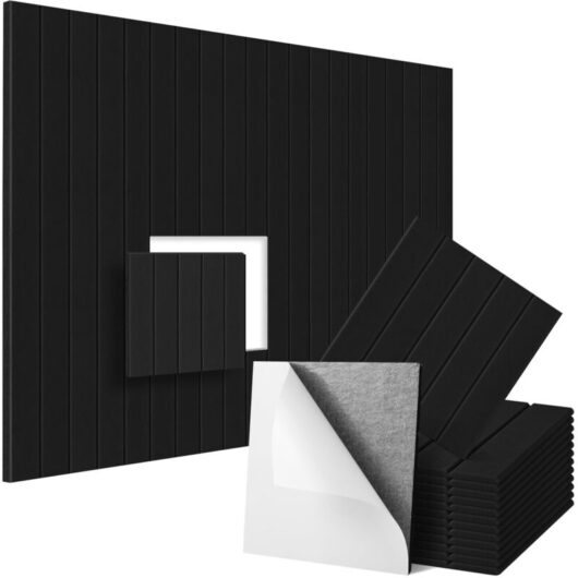 Soundproof Wall Panels, Self-Adhesive Acoustic Panels, Pack of 12 Soundproof Foam Panels, 30301cm