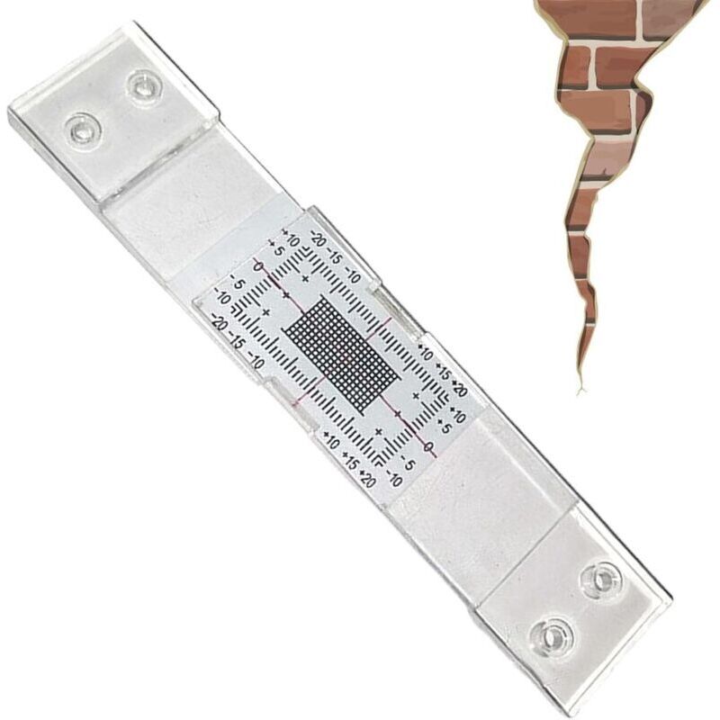 Standard crack gauge for concrete. Precise crack monitoring tool. Crack measuring ruler.