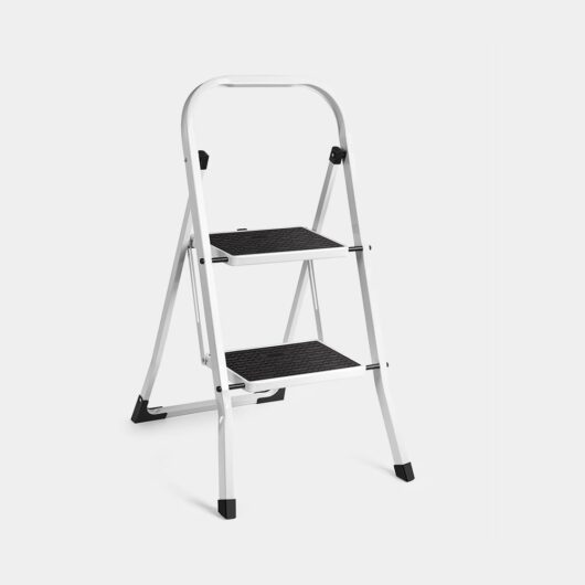 Steel 2 Step Ladder - White