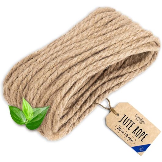 Strong & Durable Jute Rope for DIY 20m x 8mm