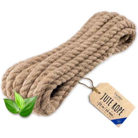 Strong & Durable Jute Rope for DIY 25m x 14mm