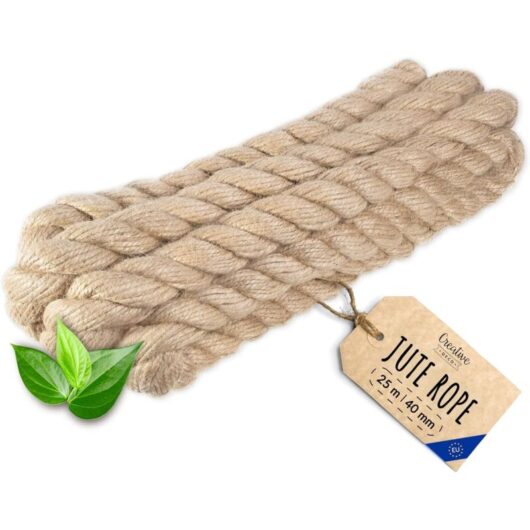 Strong & Durable Jute Rope for DIY 25m x 40mm