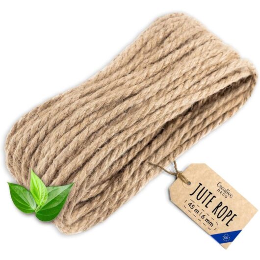 Strong & Durable Jute Rope for DIY 45m x 6mm