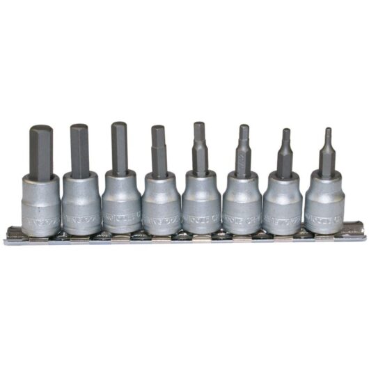 Teng M3811 M3811 Socket Clip Rail af Hex Set of 8 3/8in Drive TENM3811
