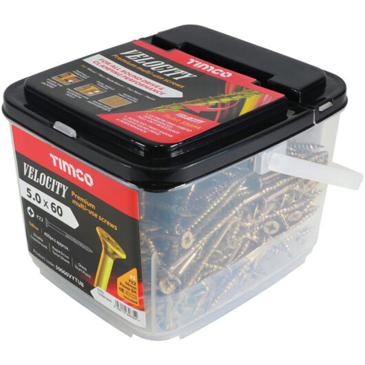 Timco - Velocity Premium Multi-Use Countersunk Gold Woodscrews - 5.0 x 60
