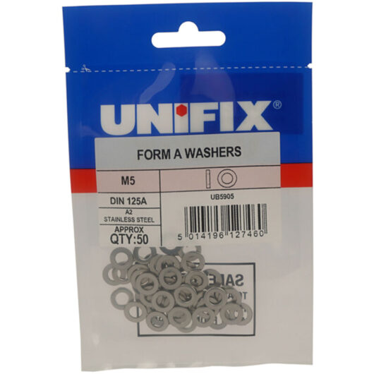 Unifix A2-304 Flat Washers DIN 125 M12 - Box of 50