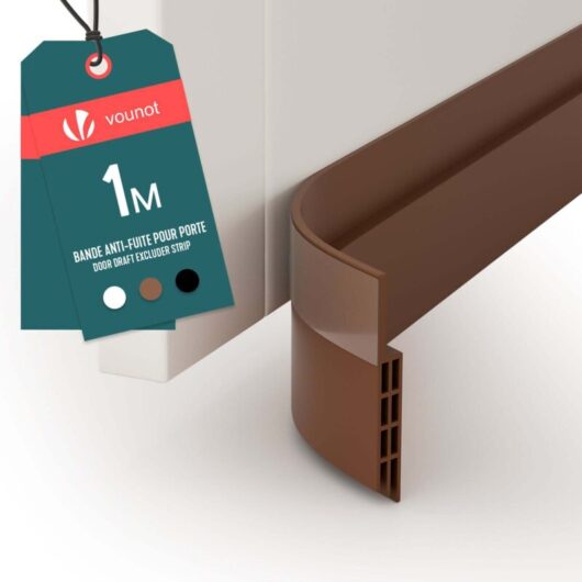 VOUNOT Door Draught Excluder Strip Draft Excluder Under Door 100x5cm, Brown