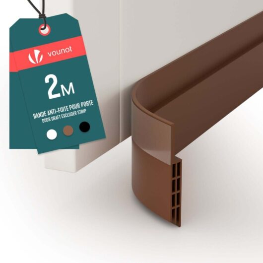 VOUNOT Door Draught Excluder Strip Draft Excluder Under Door 200x5cm, Brown