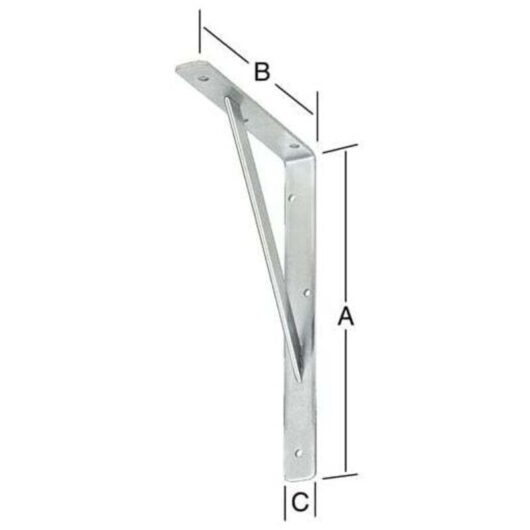 Walkway console, 400mm long x 250mm high x 25mm wide x 4mm thick, white, 250kg capacity
